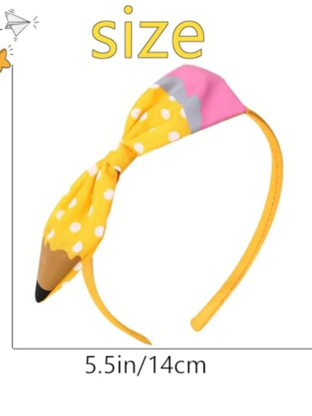 Yellow Pencil Headband - Non Slip Fabric Hair Accessories for Girls Back To